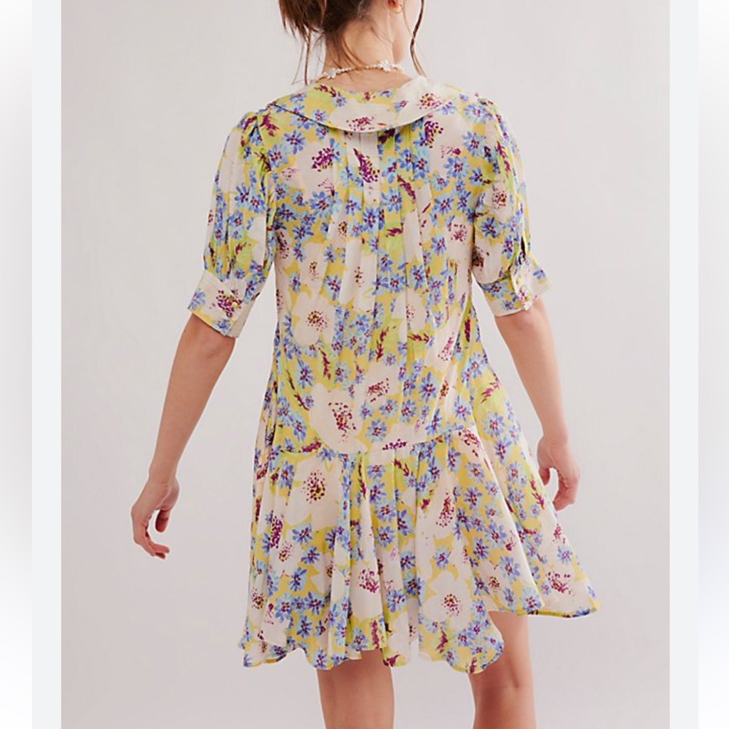 Nwot Free People Boho Floral Mini Dress Size M